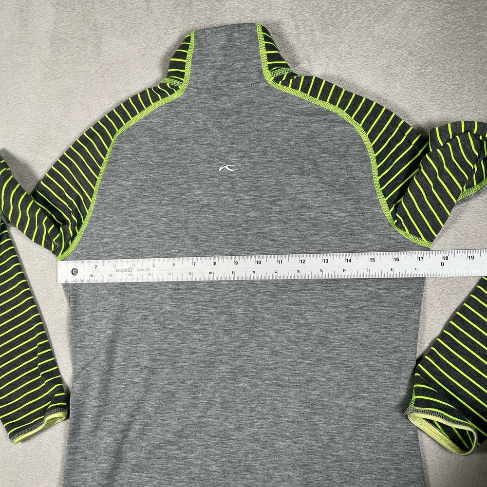 KJUS Trace Golf Half Zip Womens 38 M Gray Striped Arms Pullover Performance *EUC - Picture 5 of 7